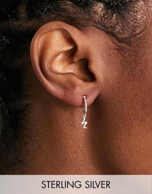 Kingsley Ryan - Orecchini a cerchio con pendente a serpente in argento sterling