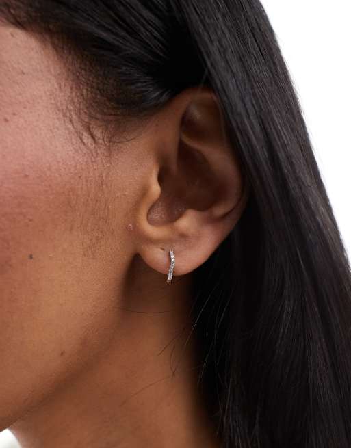 Kingsley Ryan - Orecchini a cerchio da 10 mm in argento sterling gemme