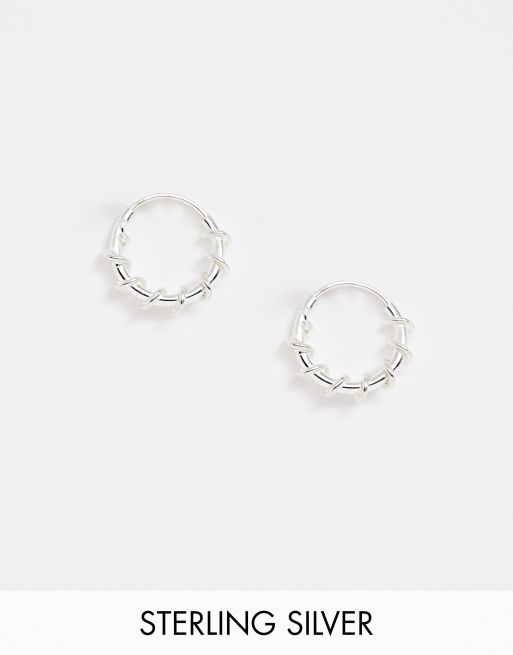 Kingsley Ryan - Orecchini a cerchio da 10 mm intrecciati in argento sterling