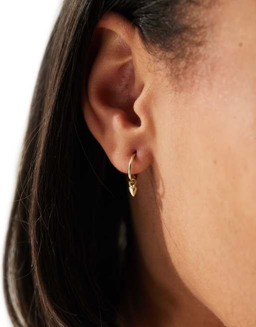 Kingsley Ryan - Orecchini a cerchio da 12 mm placcati oro con charm