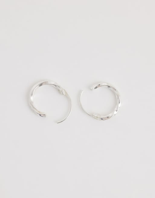 Kingsley Ryan - Orecchini a cerchio da 12mm intrecciati in argento sterling, 4 di 4