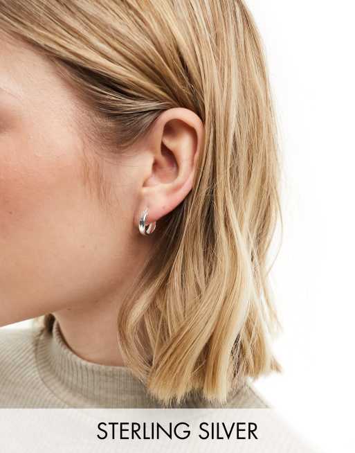 Kingsley Ryan - Orecchini a cerchio da 14mm in argento sterling