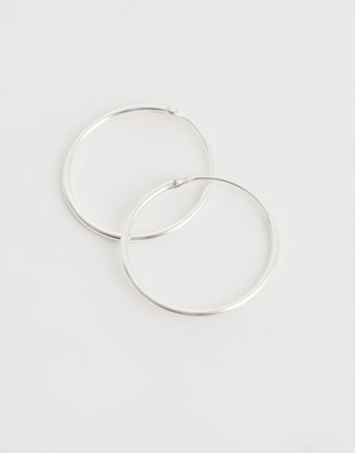 Kingsley Ryan - Orecchini a cerchio da 18 mm in argento sterling, 4 di 4