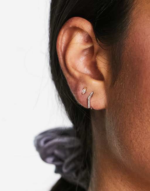 Kingsley Ryan - Orecchini a cerchio esagonali in argento sterling da 8 mm, 4 di 4
