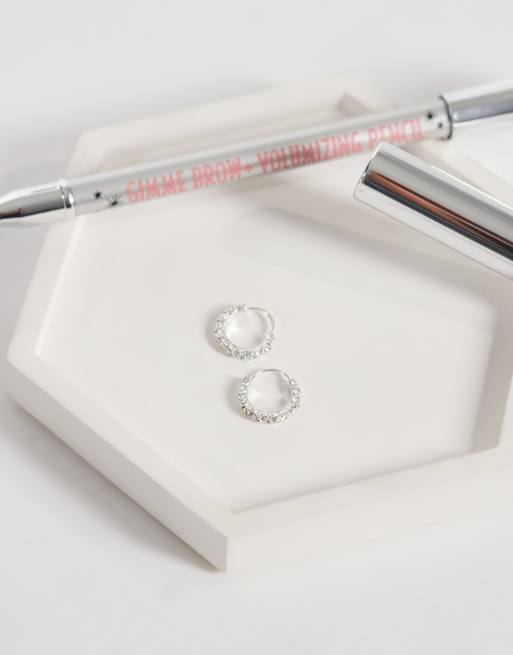 Kingsley Ryan - Orecchini a cerchio in argento sterling con pavé, 2 di 4