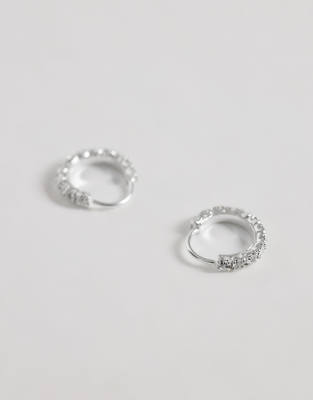 Reffeer Orecchini a cerchio in argento sterling 925 solido a