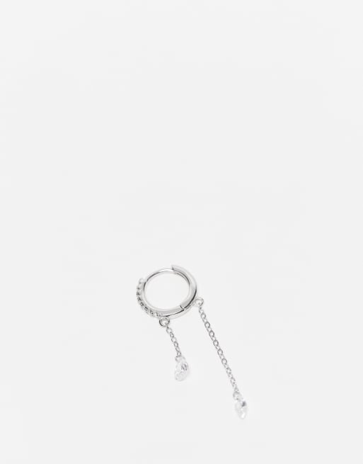 Kingsley Ryan - Orecchini a cerchio in argento sterling con pendenti in zirconia cubica