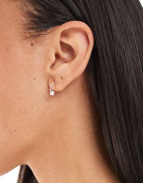 Kingsley Ryan - Orecchini a cerchio in argento sterling con perla - view 1