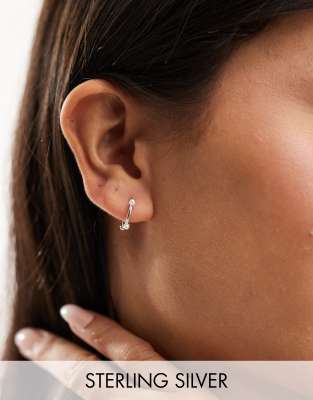 Orecchini a cerchio in argento sterling ovali martellati, gioielli
