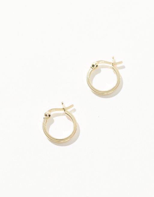 Kingsley Ryan - Orecchini a cerchio placcati oro da 14 mm con chiusura a scatto, 3 di 4