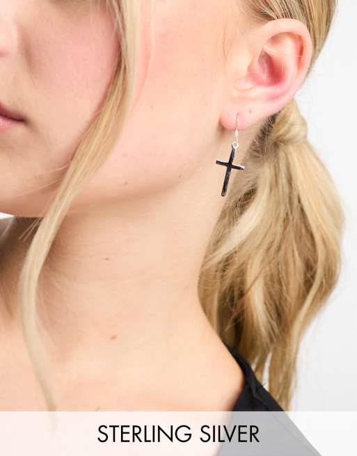 Kingsley Ryan - Orecchini a croce in argento sterling