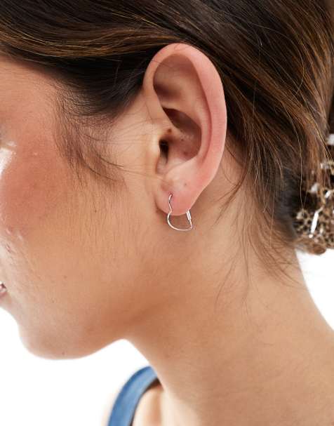 Kingsley Ryan - Orecchini a forma di cuore da 14mm in argento sterling - view 1