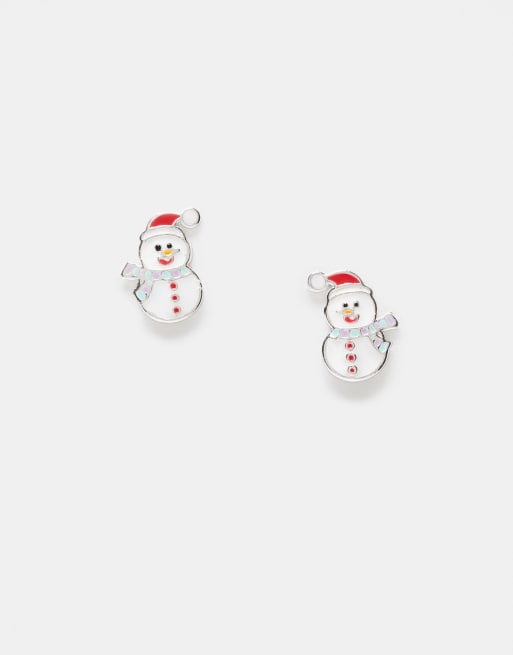 Kingsley Ryan - Orecchini a pupazzo di neve in argento sterling