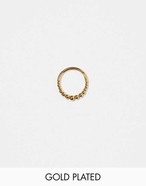 Kingsley Ryan - Orecchini a scatto placcati oro con design a bolle