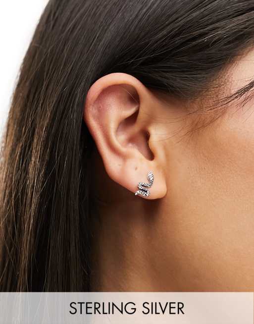 Kingsley Ryan - Orecchini ear crawler in argento sterling con design a forma di serpente piccolo