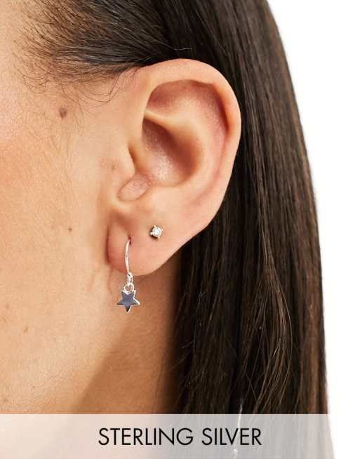 Kingsley Ryan - Orecchini pendenti in argento sterling a forma di stella