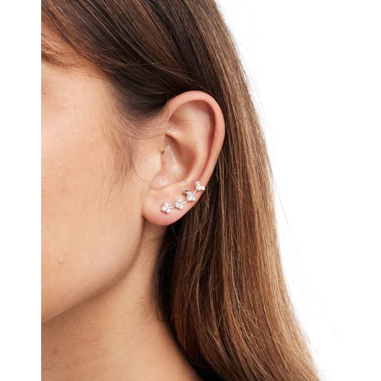 Ever Faith Orecchini Rampicanti In Argento 925 – Flessibili E Regolabili – Con Panno Incluso - 2