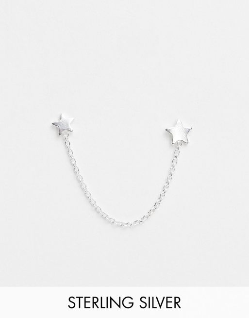Kingsley Ryan - Orecchino a bottone in argento sterling con stella e catenina