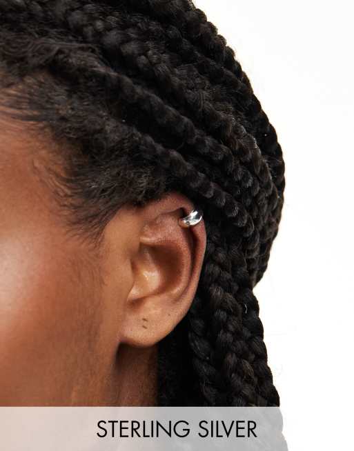 Kingsley Ryan - Orecchino arrotondato ear cuff in argento sterling da 10 mm