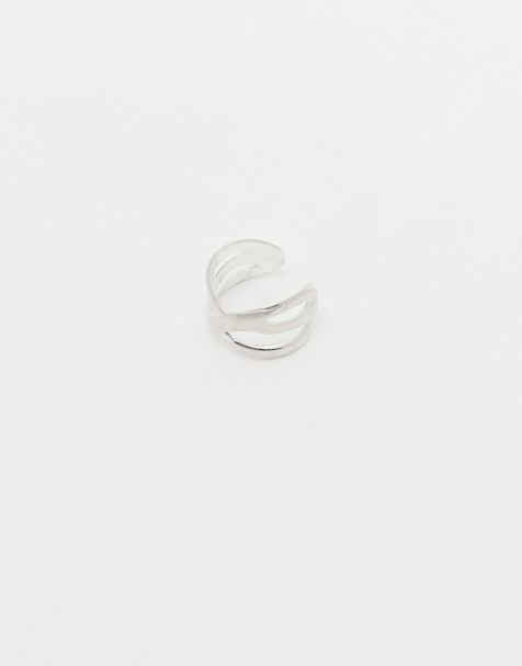 Kingsley Ryan - Orecchino ear cuff in argento sterling con design incrociato - view 1