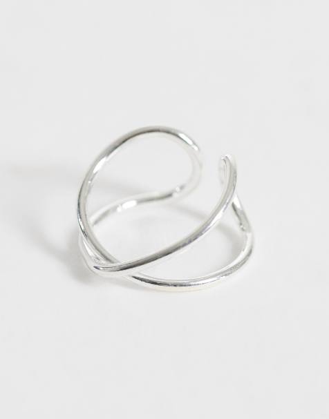 Kingsley Ryan - Orecchino ear cuff in argento sterling con design incrociato - view 1