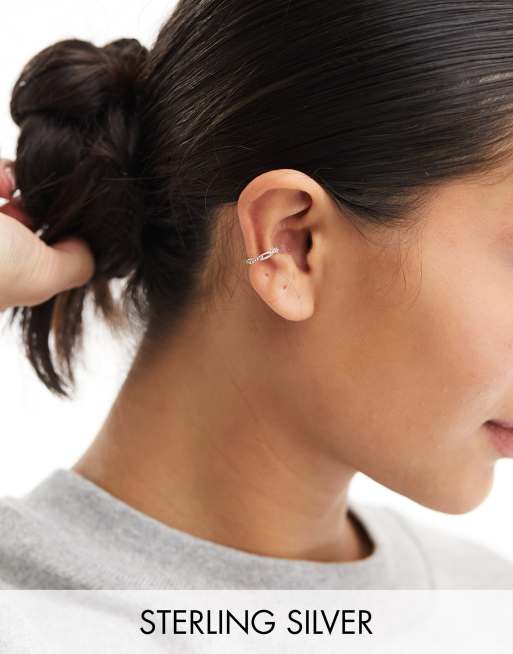 Kingsley Ryan - Orecchino ear cuff in argento sterling con gemme
