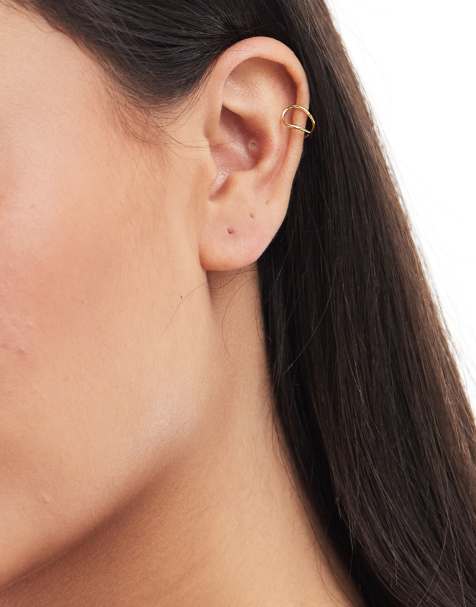 Kingsley Ryan - Orecchino ear cuff placcato oro con design sovrapposto - view 1
