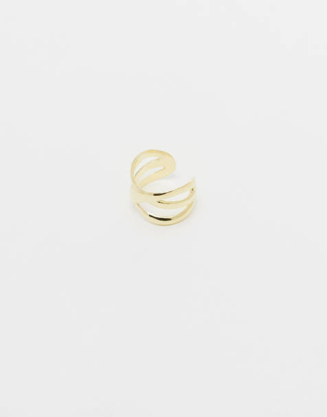 Kingsley Ryan - Orecchino ear cuff placcato oro con design sovrapposto - view 1