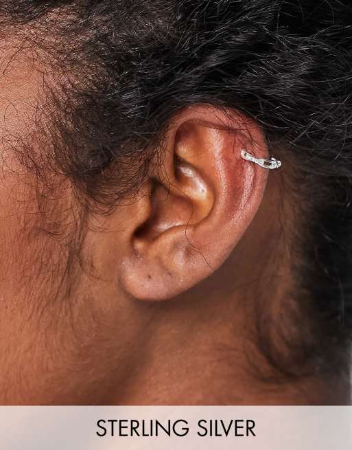 Kingsley Ryan - Orecchino ear cuff spesso a catenina in argento sterling