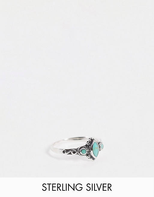 Kingsley Ryan - Ornate ring van sterling zilver met turquoise steentjes