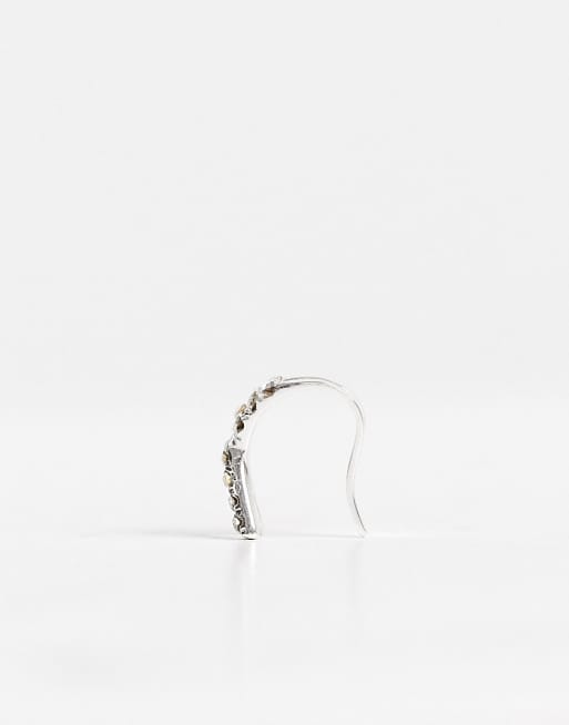Kingsley Ryan pave crossed ear cuff in sterling silver, 4 of 4