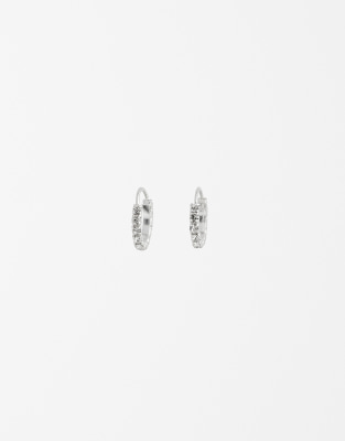 Kingsley Ryan Pavé Hoop Earrings In Silver