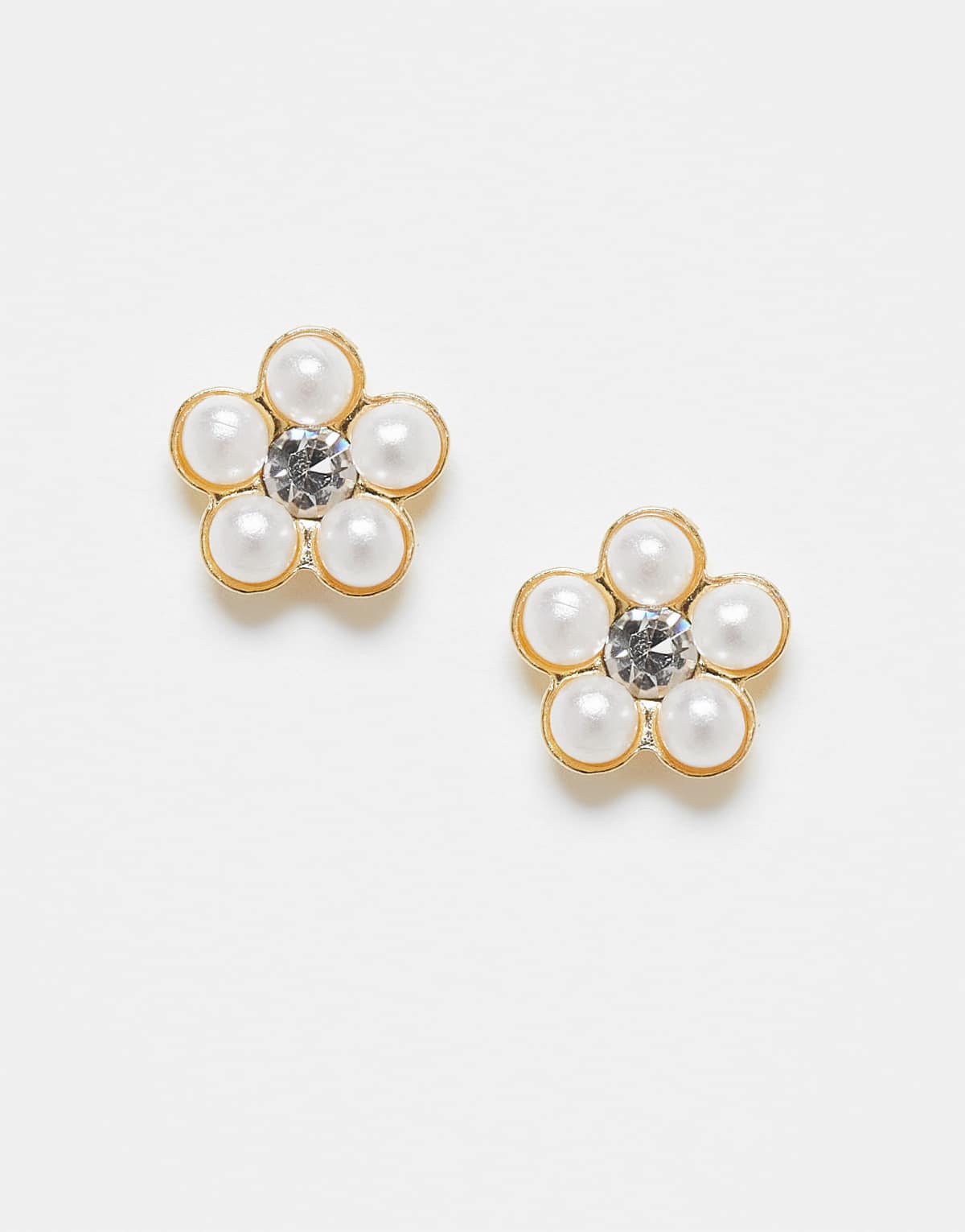 Kingsley Ryan pearl and gem daisy stud earrings