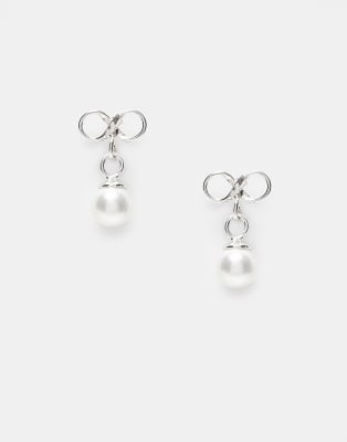Kingsley Ryan Pearl Drop Bow Stud Earrings
