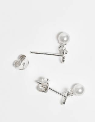 Kingsley Ryan Pearl Drop Bow Stud Earrings