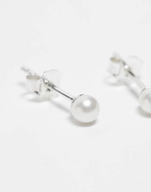 Kingsley Ryan pearl stud earrings in sterling silver, 4 of 4