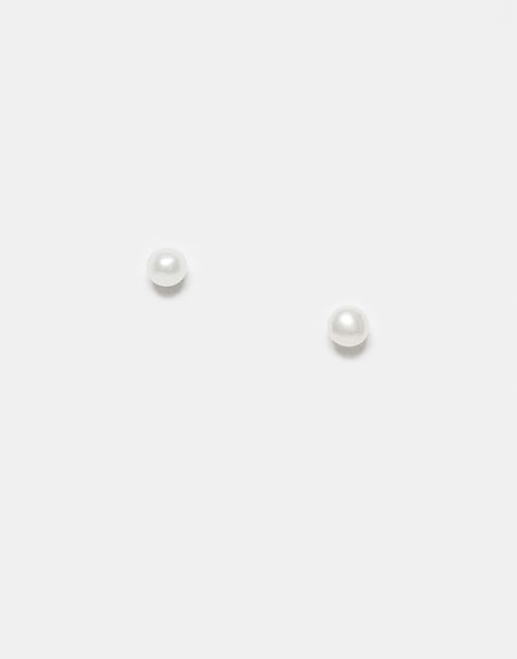Kingsley Ryan pearl stud earrings in sterling silver - view 1