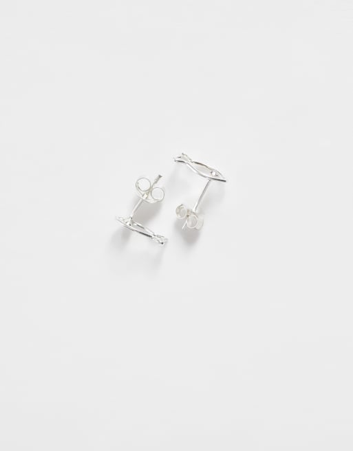 Kingsley Ryan - Pendientes de botón de plata de ley con diseño de pez y gemas, 4 de 4