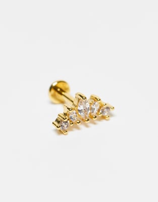 petal labret piercing earrings in gold plated steel