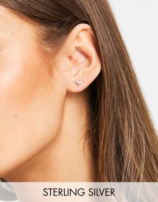 Kingsley Ryan petal stud earrings in sterling silver