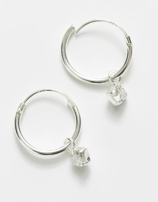 Kingsley Ryan - Petites créoles en argent massif avec pendants en cristal, 2 de 4