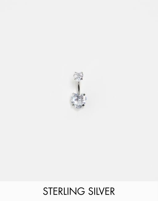 Kingsley Ryan - Piercing da ombelico in argento sterling con doppio cuore