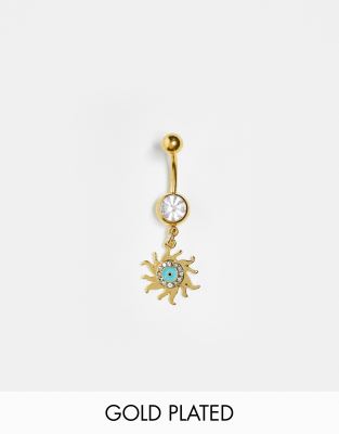 Lot De 9 Anneaux De Nombril En Or Kotkiddy - Acier Inoxydable 14G, Pendentifs Fleur, Papillon, Cœur - 8