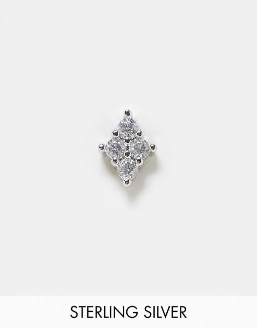 Kingsley Ryan - Piercing labret a forma di rombo in argento sterling con pietre