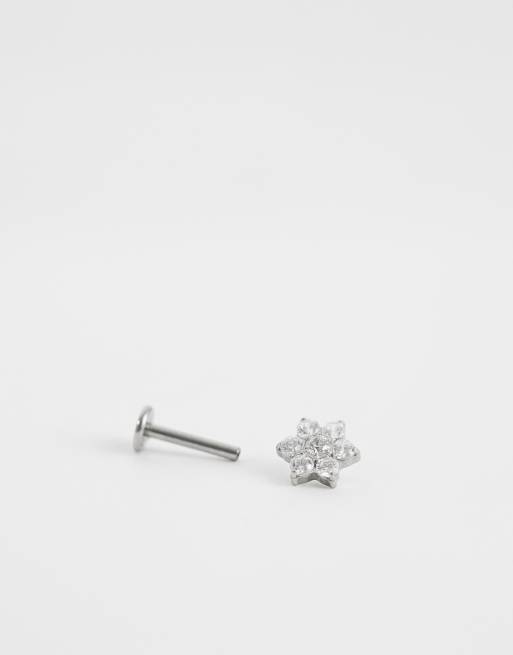 Kingsley Ryan - Piercing labret de plata de ley con gemas de 6 mm, 3 de 3