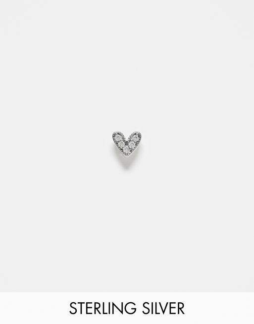 Kingsley Ryan - Piercing labret en argent massif en cœur avec pierres