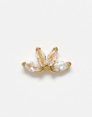 Kingsley Ryan - Piercing labret en plaqué or avec pétales en zircon cubique-Argenté