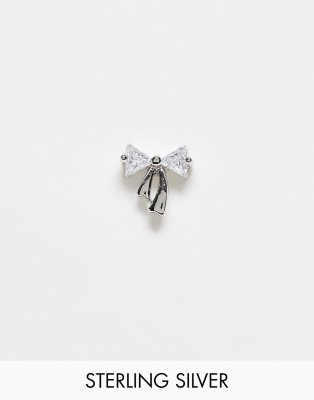Kingsley Ryan - Piercing labret in argento sterling a forma di fiocco con gemme