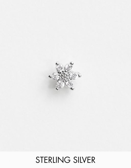 Kingsley Ryan - Piercing labret in argento sterling a stellina con cristalli