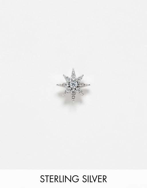 Kingsley Ryan - Piercing labret in argento sterling con stella con strass